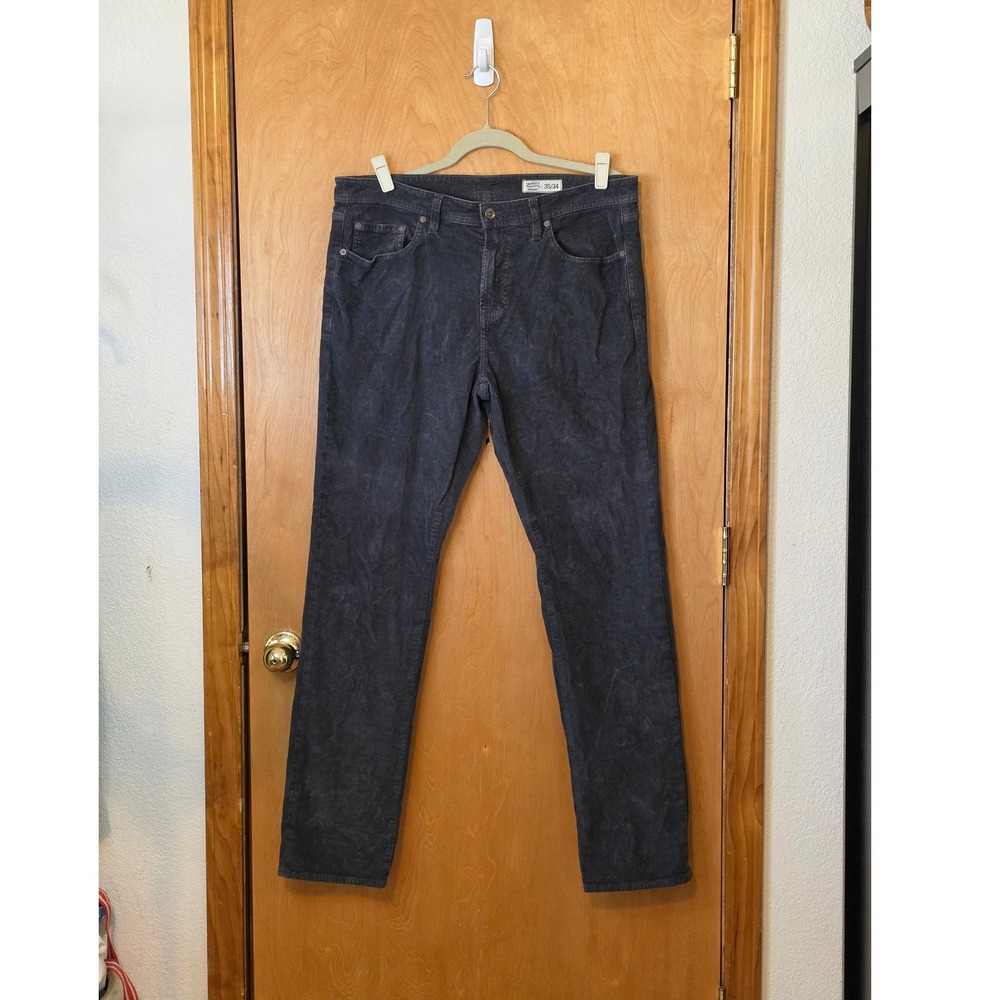 Cremieux Mens Charcoal Gray Corduroy Pants Straight Fit Size 35x34 Stretch Cords